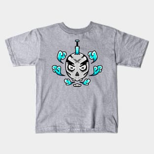 Death Skull Blue Smoke Kids T-Shirt